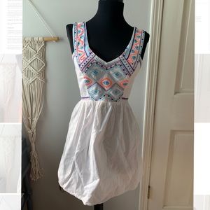 American Eagle White and Colorful Mini Dress
